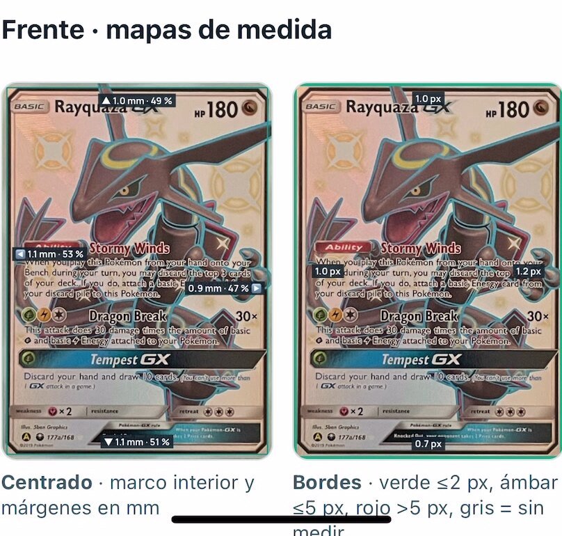 Rayquaza GX report: centering and edge maps